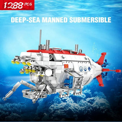 JuHang Building Block Set: Manned Deep Sea Submarine Ship, Model 88201