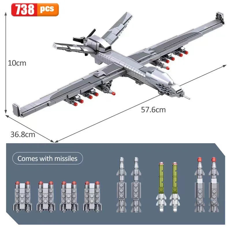 JuHang Building Block Set: Unmanned Drone Wing Loong UAV-2, Model 88011