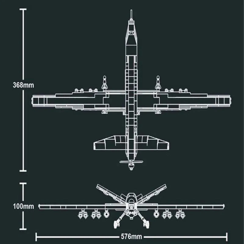 JuHang Building Block Set: Unmanned Drone Wing Loong UAV-2, Model 88011