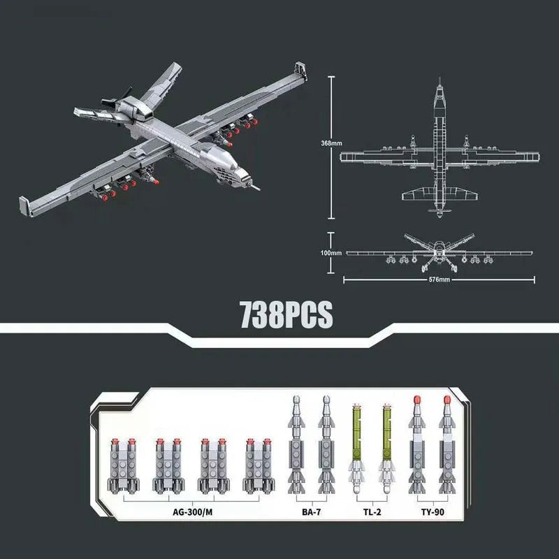 JuHang Building Block Set: Unmanned Drone Wing Loong UAV-2, Model 88011