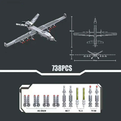 JuHang Building Block Set: Unmanned Drone Wing Loong UAV-2, Model 88011