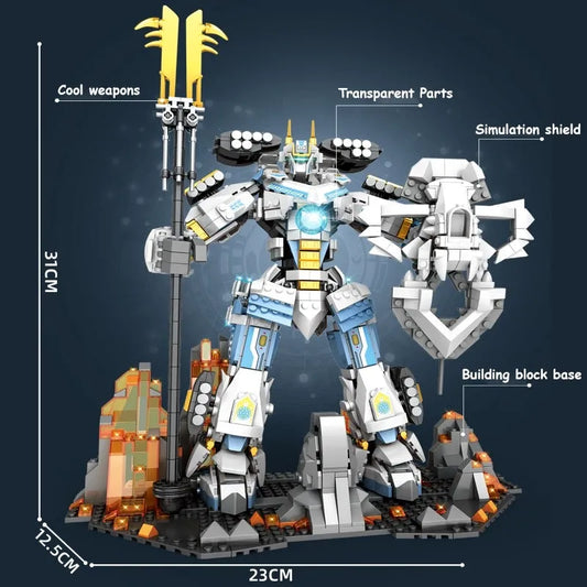 JuHang MOC Building Block Set: 670 Samurai Titan Warrior Mecha