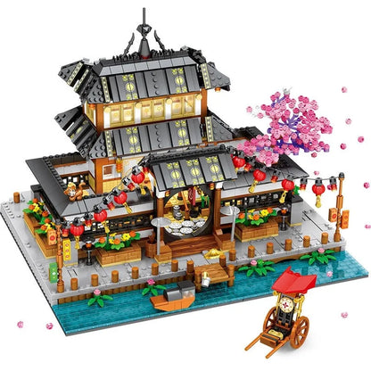 JuHang MOC Building Block Set: 86015 Martial Arts Hall Cherry Tree, Model H86015