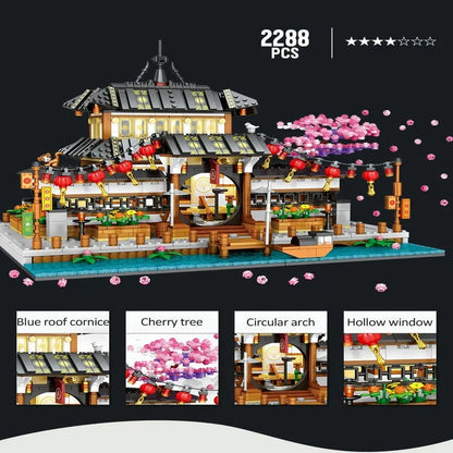 JuHang MOC Building Block Set: 86015 Martial Arts Hall Cherry Tree, Model H86015