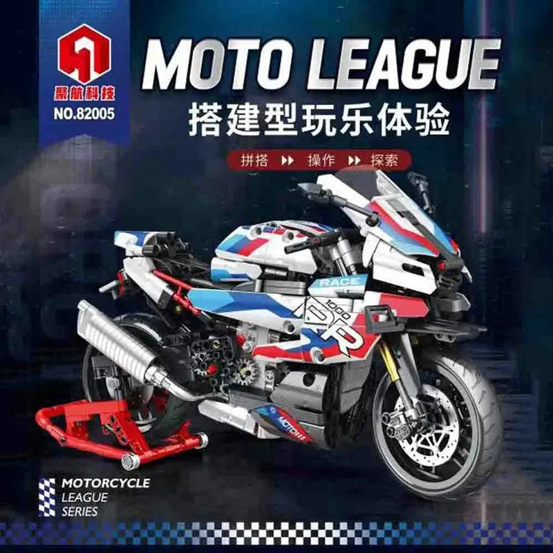 JuHang MOC Building Block Set: BMW Racing Motorcycle Bikes 82005