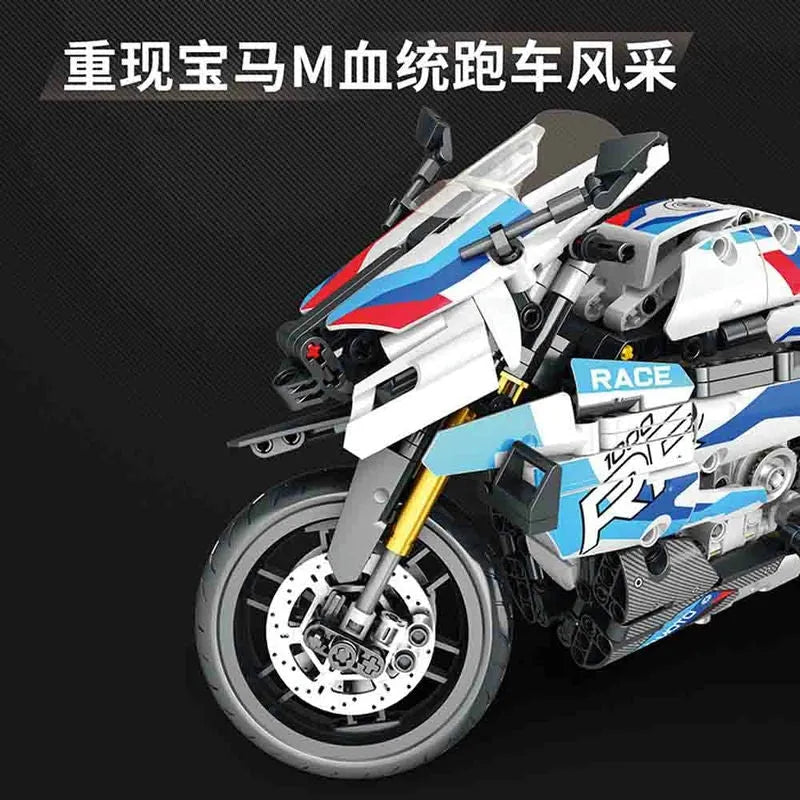 JuHang MOC Building Block Set: BMW Racing Motorcycle Bikes 82005