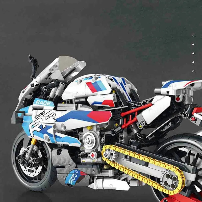JuHang MOC Building Block Set: BMW Racing Motorcycle Bikes 82005