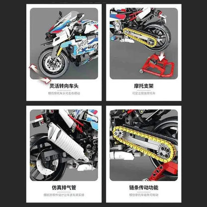 JuHang MOC Building Block Set: BMW Racing Motorcycle Bikes 82005