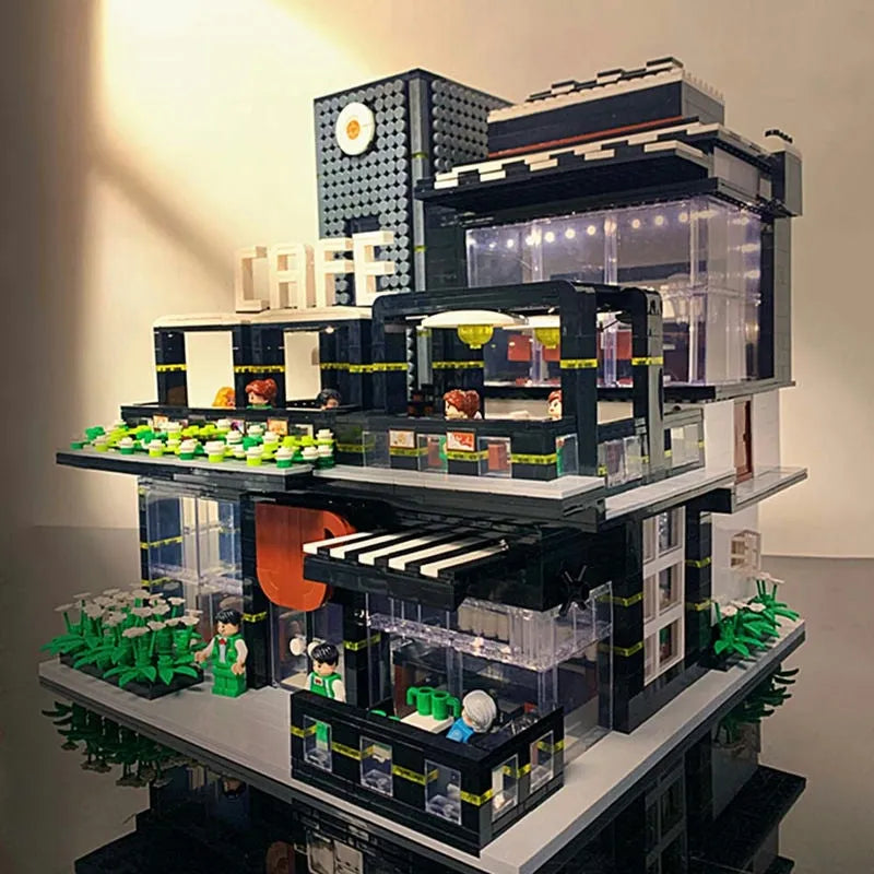 JuHang MOC Building Block Set: Corner Coffee Shop, Model 86007