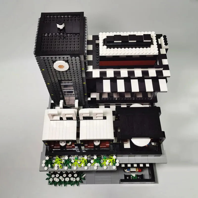 JuHang MOC Building Block Set: Corner Coffee Shop, Model 86007