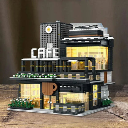 JuHang MOC Building Block Set: Corner Coffee Shop, Model 86007