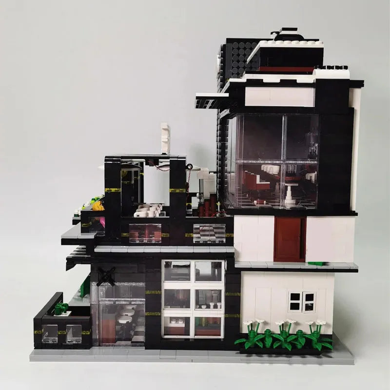 JuHang MOC Building Block Set: Corner Coffee Shop, Model 86007