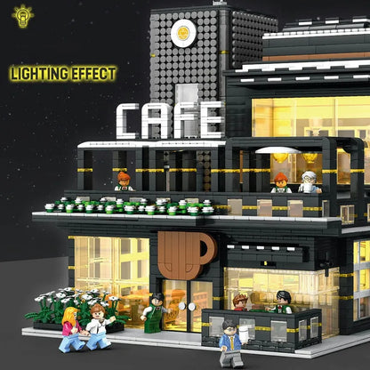 JuHang MOC Building Block Set: Corner Coffee Shop, Model 86007