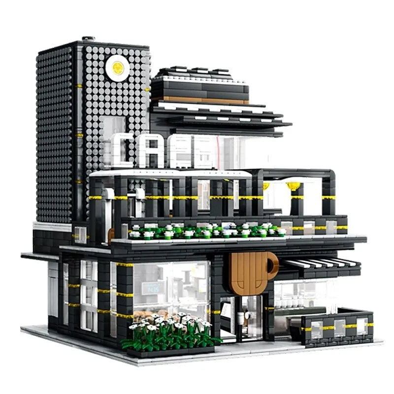 JuHang MOC Building Block Set: Corner Coffee Shop, Model 86007
