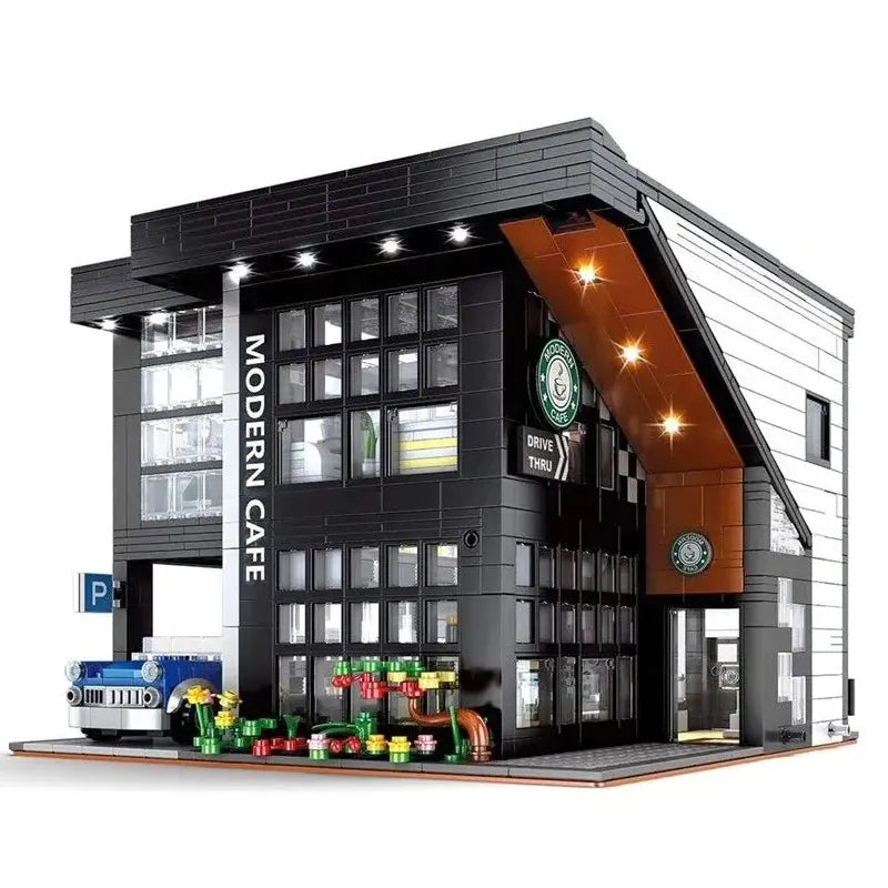 JuHang MOC Building Block Set: Corner Modern Cafe 86005