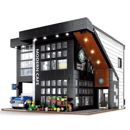 JuHang MOC Building Block Set: Corner Modern Cafe 86005