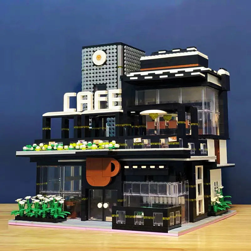 JuHang MOC Building Block Set: Corner Modern Cafe 86005