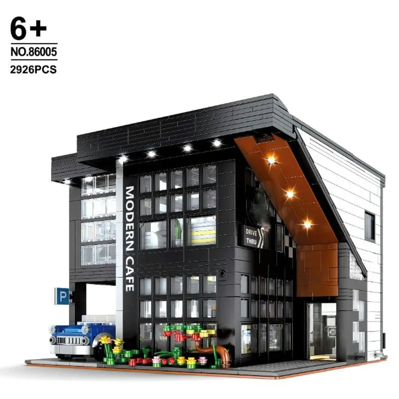 JuHang MOC Building Block Set: Corner Modern Cafe 86005