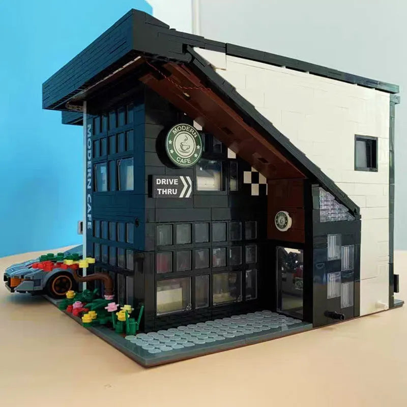 JuHang MOC Building Block Set: Corner Modern Cafe 86005