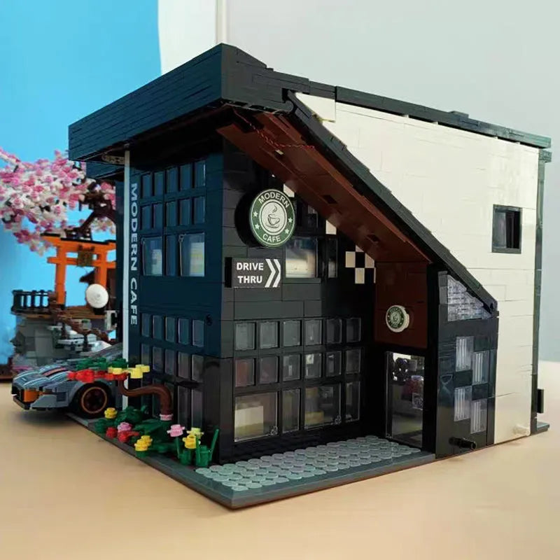 JuHang MOC Building Block Set: Corner Modern Cafe 86005