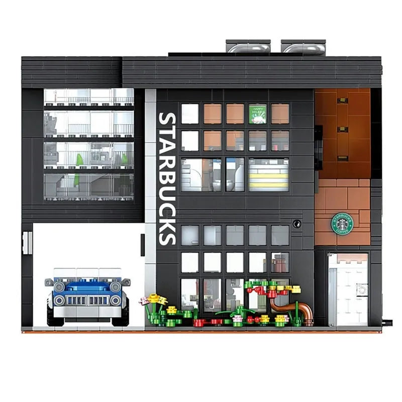 JuHang MOC Building Block Set: Corner Modern Cafe 86005