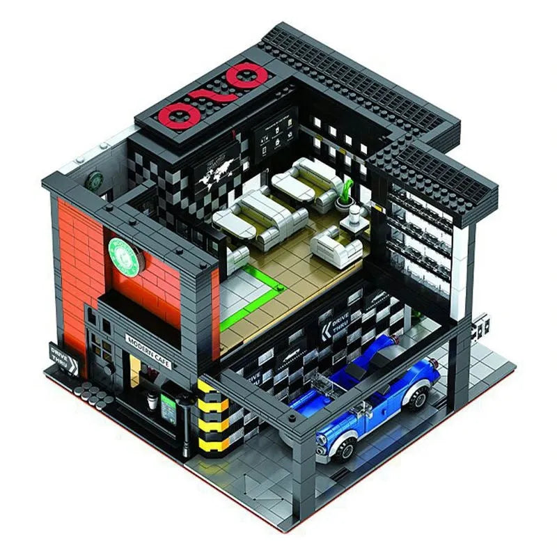 JuHang MOC Building Block Set: Corner Modern Cafe 86005
