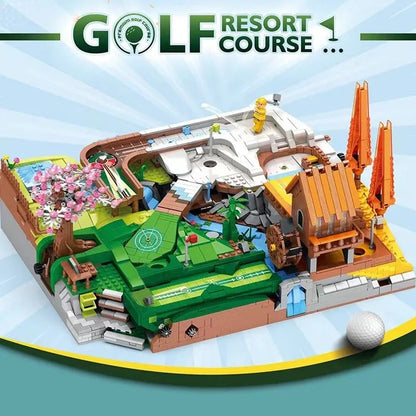 JuHang MOC Motorized Building Block Set: Golf Course Resort, Model JH86017