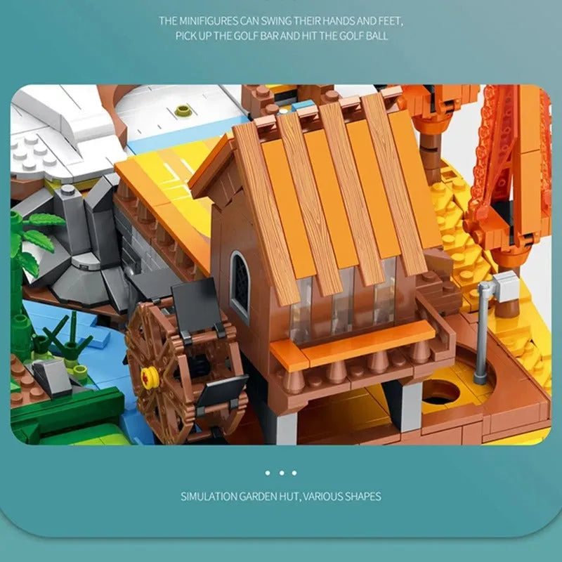JuHang MOC Motorized Building Block Set: Golf Course Resort, Model JH86017