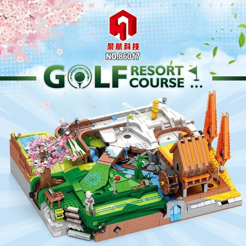 JuHang MOC Motorized Building Block Set: Golf Course Resort, Model JH86017
