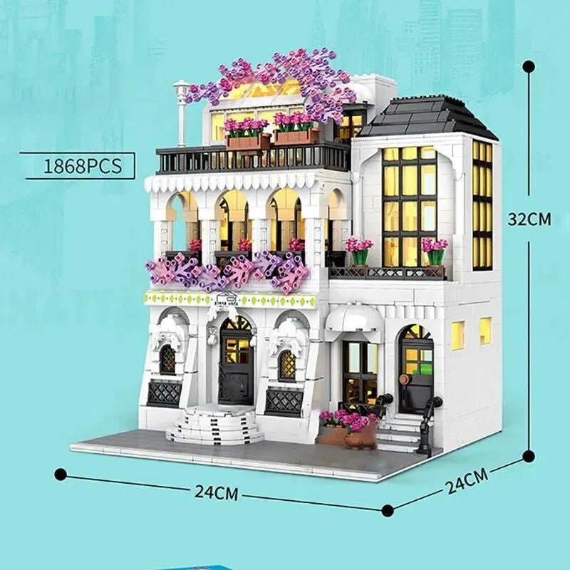 JuHang MOC Building Block Set: European City Garden Flower Villa, Model 86014