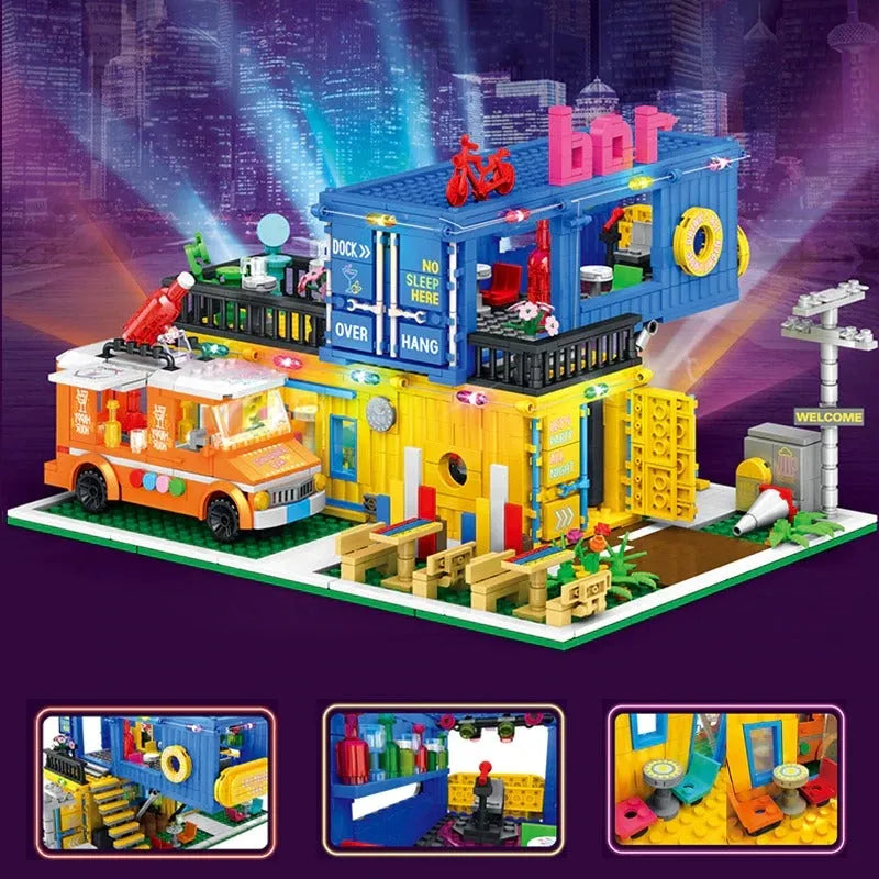 JuHang MOC Building Block Set: Experts Container Bar, Model 86016