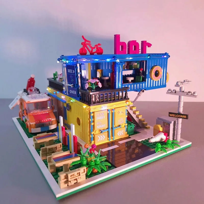 JuHang MOC Building Block Set: Experts Container Bar, Model 86016