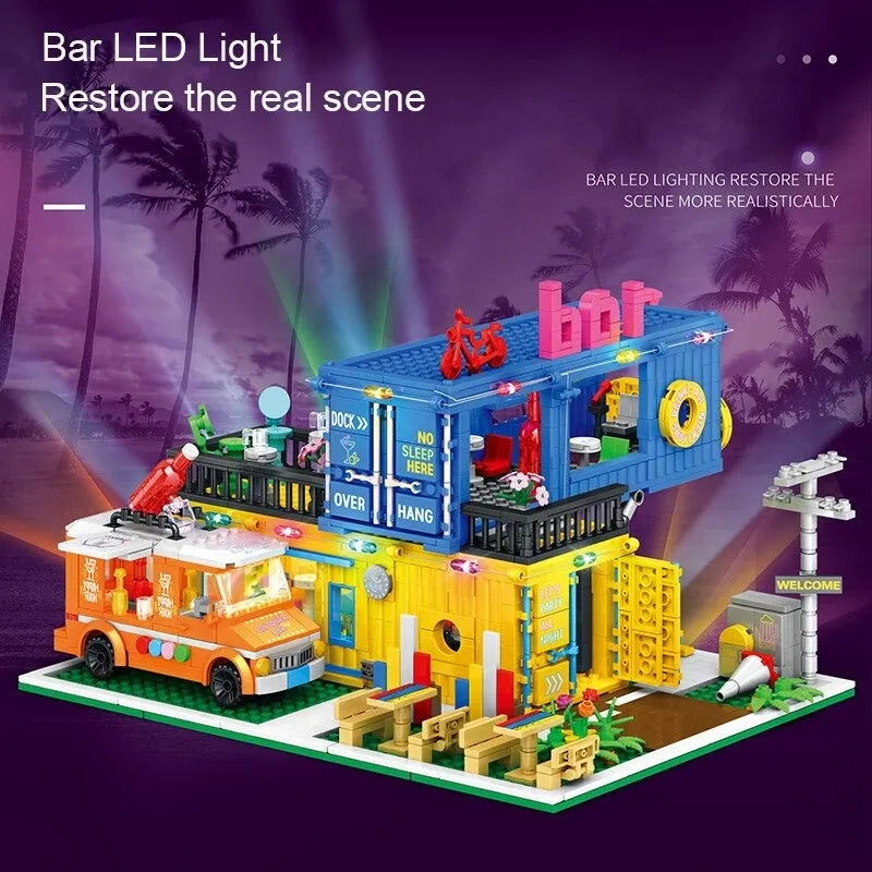 JuHang MOC Building Block Set: Experts Container Bar, Model 86016