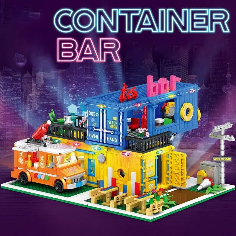JuHang MOC Building Block Set: Experts Container Bar, Model 86016