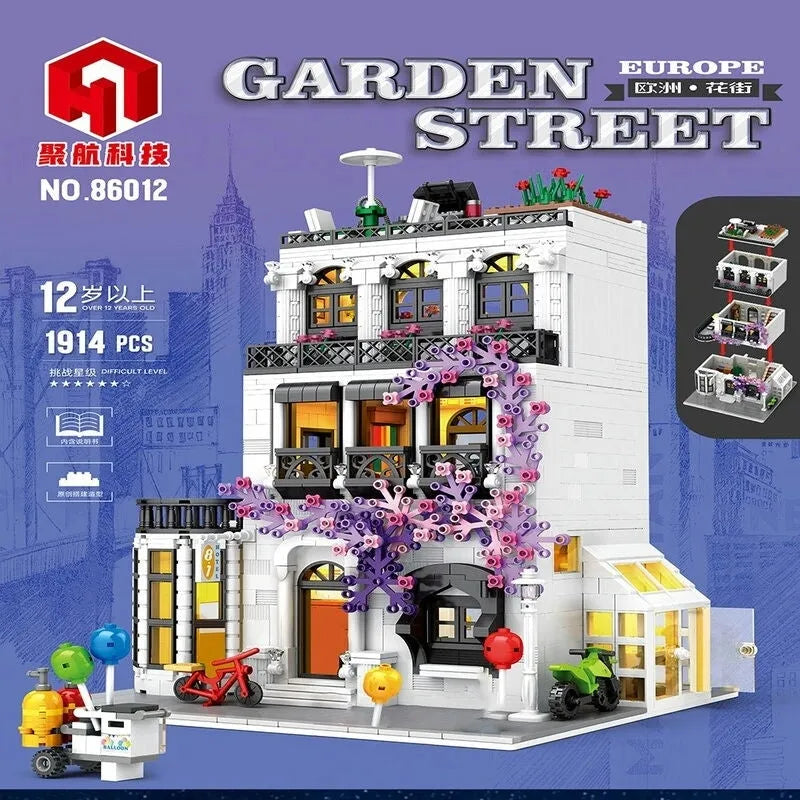 JuHang MOC Building Block Set: European City Garden Flower House, Model 86012