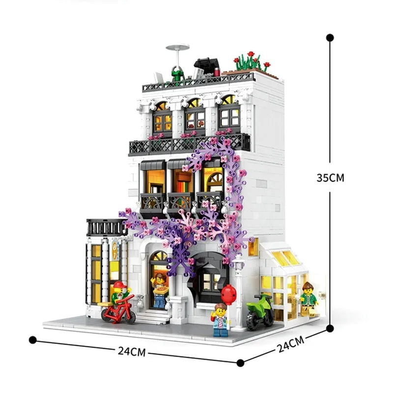 JuHang MOC Building Block Set: European City Garden Flower House, Model 86012