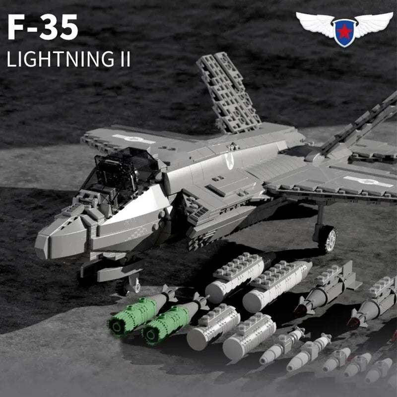 JuHang MOC Building Block Set: Aircraft F-35 Lightning Stealth Jet, Model 88004