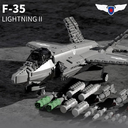 JuHang MOC Building Block Set: Aircraft F-35 Lightning Stealth Jet, Model 88004