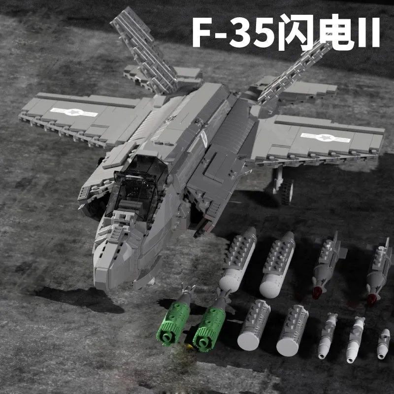 JuHang MOC Building Block Set: Aircraft F-35 Lightning Stealth Jet, Model 88004