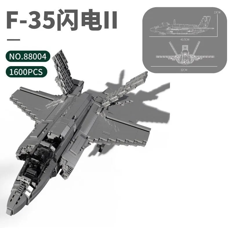 JuHang MOC Building Block Set: Aircraft F-35 Lightning Stealth Jet, Model 88004