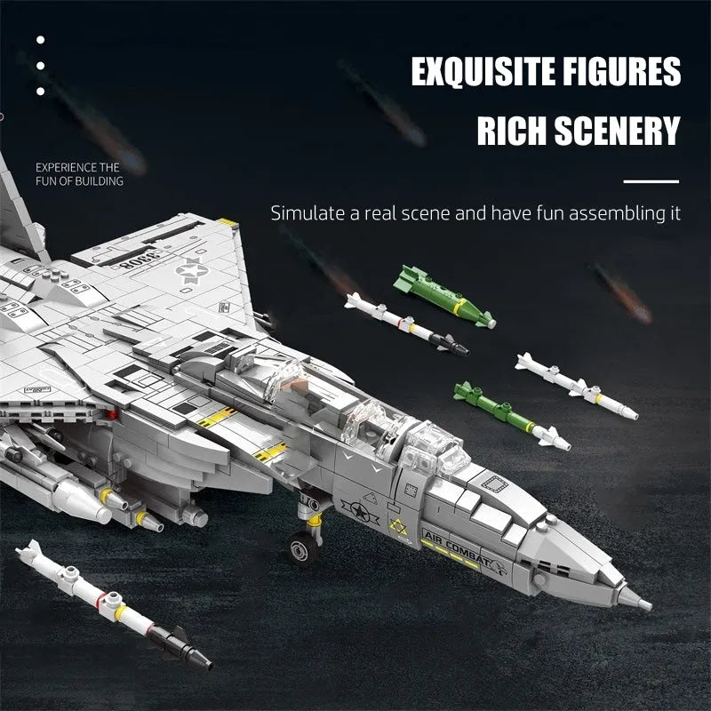 JuHang MOC Building Block Set: Aircraft F15E Jet Fighter Plane, Model 88020