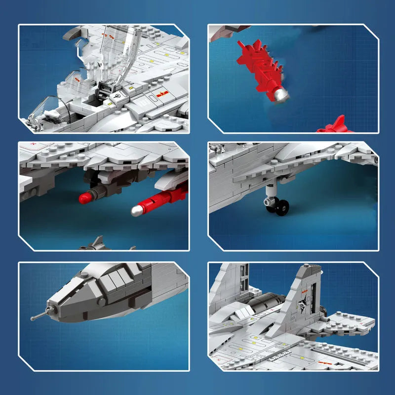 JuHang MOC Building Block Set: Aircraft J-15 Fighter Jet, Model 88014