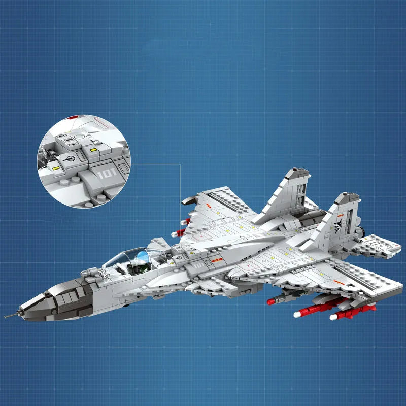 JuHang MOC Building Block Set: Aircraft J-15 Fighter Jet, Model 88014