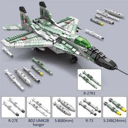 JuHang MOC Building Block Set: Aircraft MIG 29 Fighter Jet Plane
