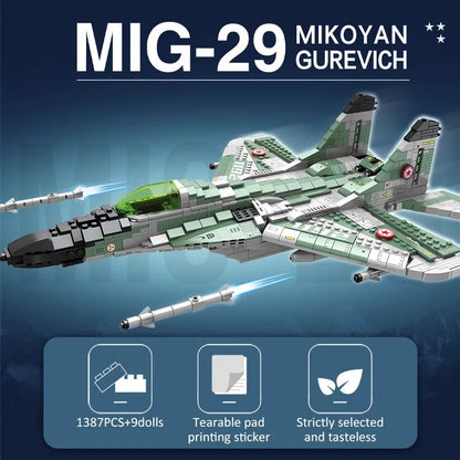 JuHang MOC Building Block Set: Aircraft MIG 29 Fighter Jet Plane