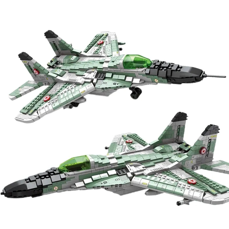 JuHang MOC Building Block Set: Aircraft MIG 29 Fighter Jet Plane