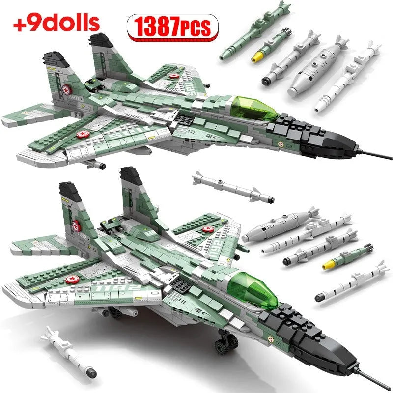 JuHang MOC Building Block Set: Aircraft MIG 29 Fighter Jet Plane