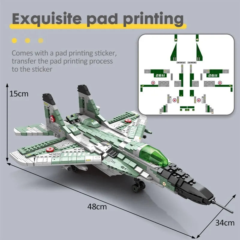 JuHang MOC Building Block Set: Aircraft MIG 29 Fighter Jet Plane