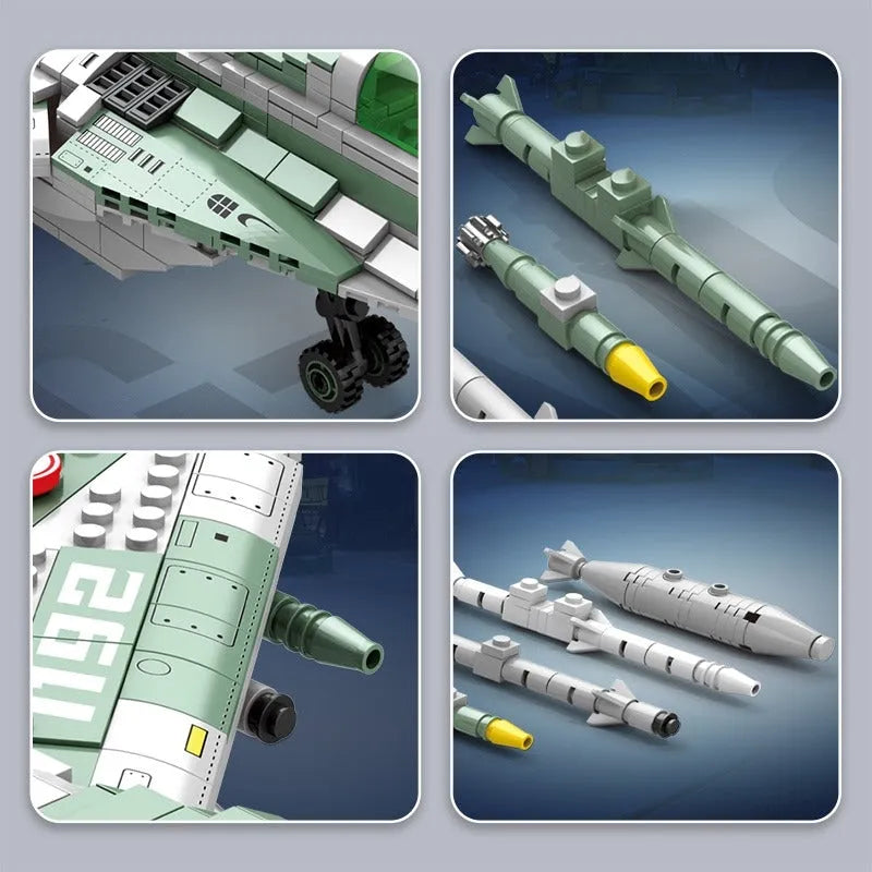 JuHang MOC Building Block Set: Aircraft MIG 29 Fighter Jet Plane