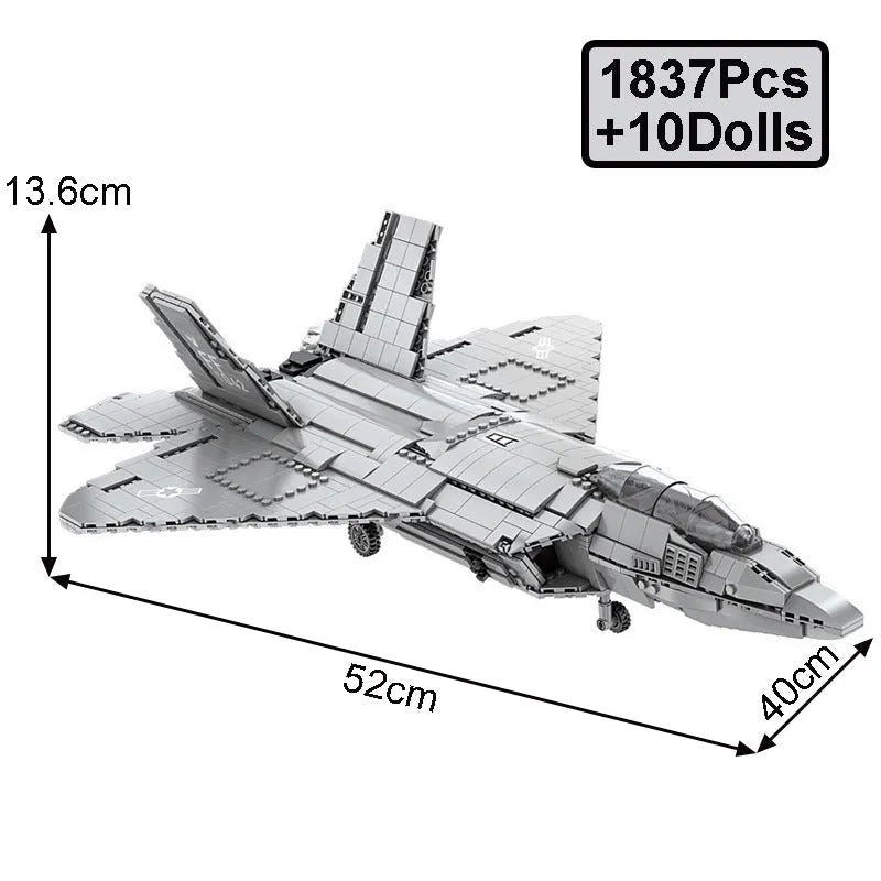 JuHang MOC Building Block Set: F-22 Raptor Stealth Aircraft, Model 88003